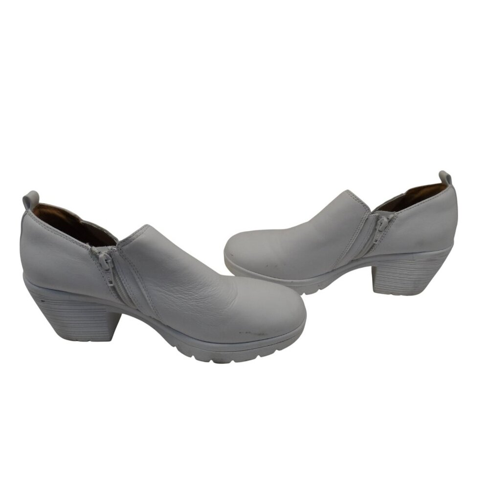 Nurse Mates Women's Zip-Up Mid-Cut Edda Work Clogs Leather White Size 8.5W - Picture 6 of 8